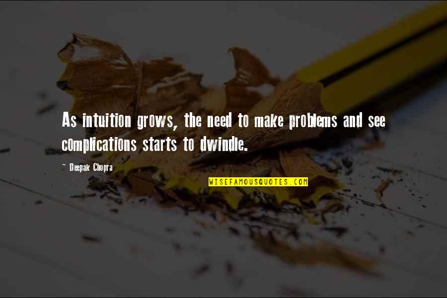 Tenderizes Chicken Quotes By Deepak Chopra: As intuition grows, the need to make problems