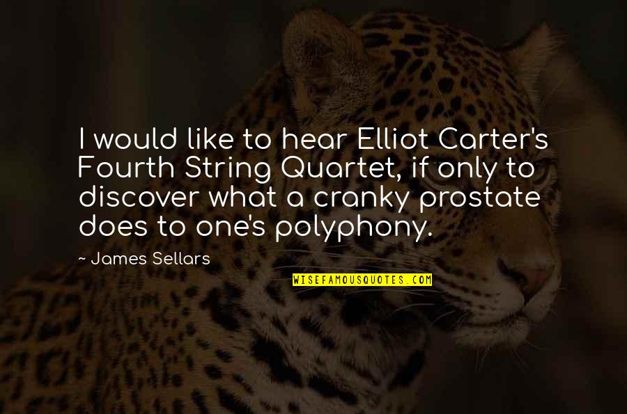 Tenderloin Roast Quotes By James Sellars: I would like to hear Elliot Carter's Fourth