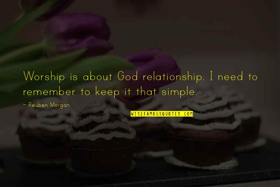Tendine Rotuleo Quotes By Reuben Morgan: Worship is about God relationship. I need to