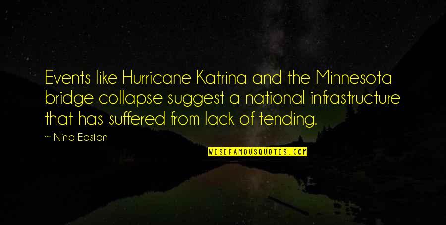 Tending Quotes By Nina Easton: Events like Hurricane Katrina and the Minnesota bridge