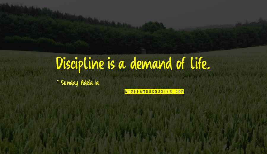 Tendou Maya Quotes By Sunday Adelaja: Discipline is a demand of life. Tendou Maya Quotes By Sunday Adelaja: Discipline is a demand of life.