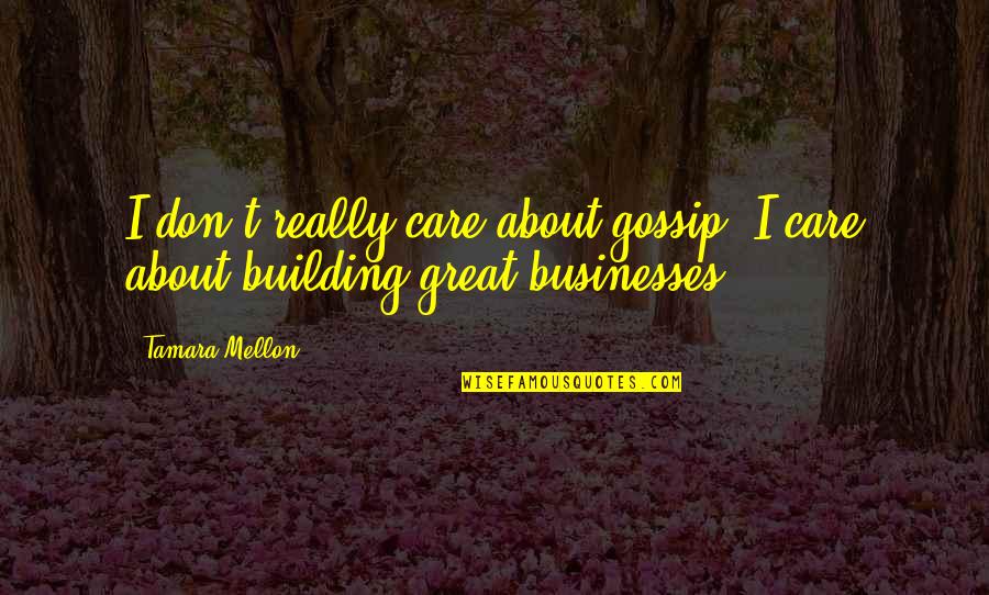 Tendremos Que Quotes By Tamara Mellon: I don't really care about gossip. I care