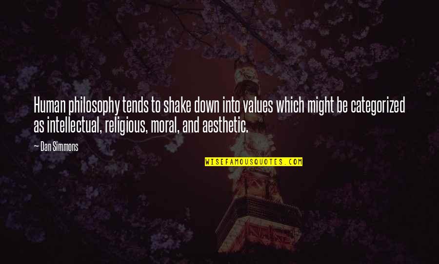 Tenerellis Quotes By Dan Simmons: Human philosophy tends to shake down into values Tenerellis Quotes By Dan Simmons: Human philosophy tends to shake down into values