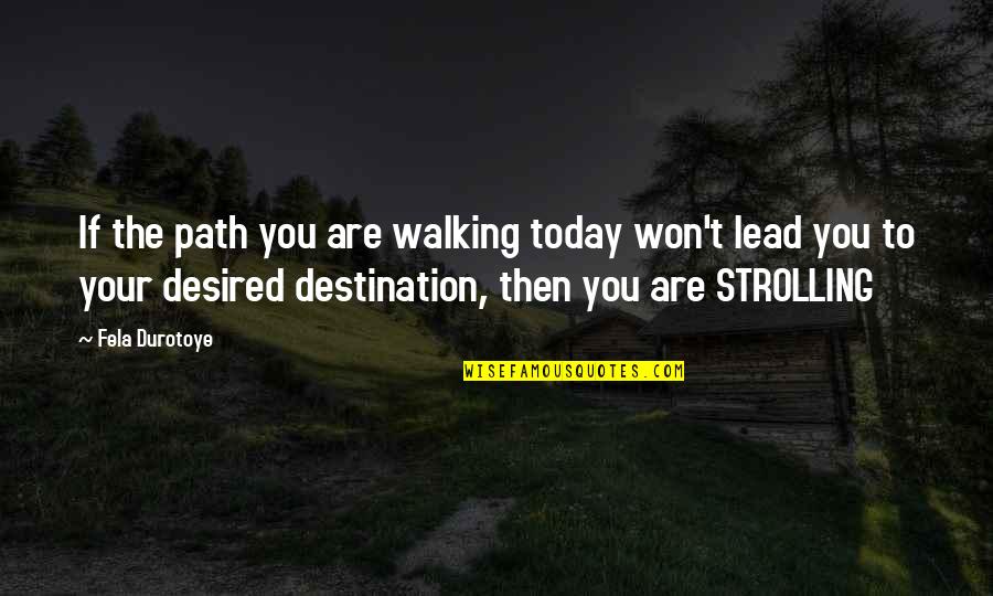 Teneur In English Quotes By Fela Durotoye: If the path you are walking today won't
