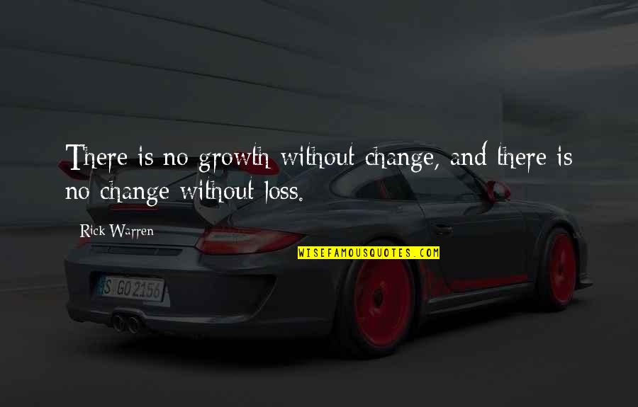 Tenfold Quotes By Rick Warren: There is no growth without change, and there