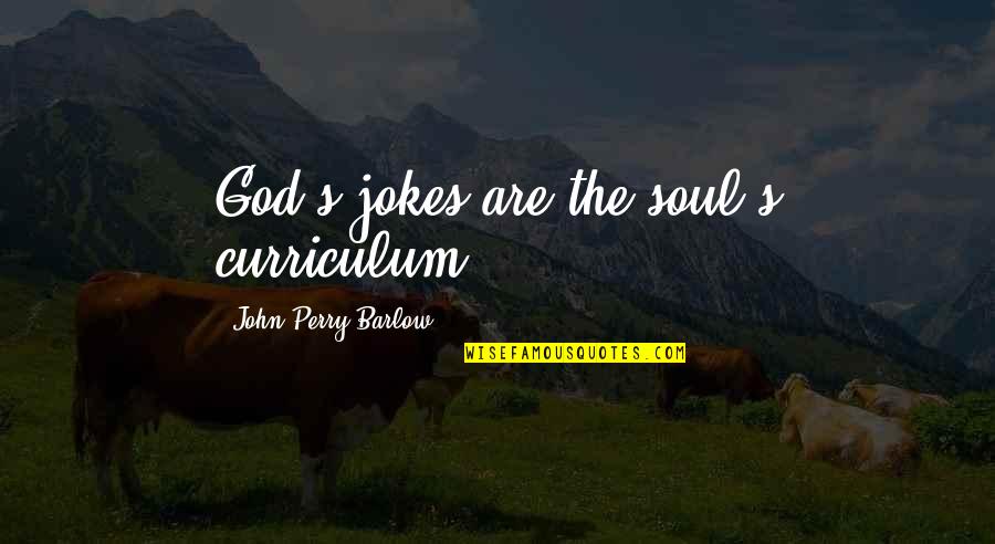 Tenham Significado Quotes By John Perry Barlow: God's jokes are the soul's curriculum.