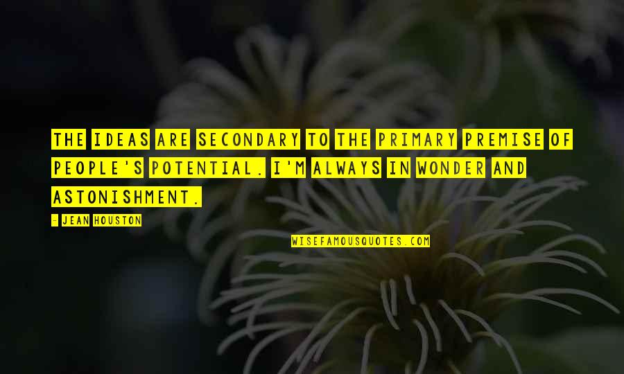 Tenimesista Quotes By Jean Houston: The ideas are secondary to the primary premise Tenimesista Quotes By Jean Houston: The ideas are secondary to the primary premise
