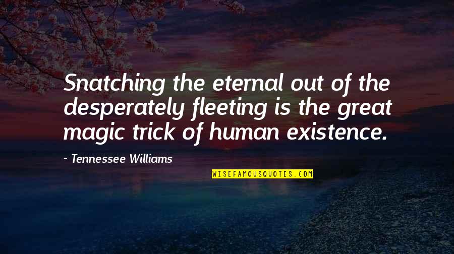 Tennessee Williams Quotes By Tennessee Williams: Snatching the eternal out of the desperately fleeting