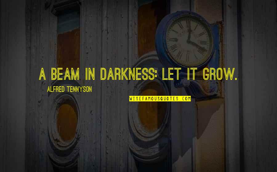 Tennyson In Memoriam Quotes By Alfred Tennyson: A beam in darkness: let it grow.