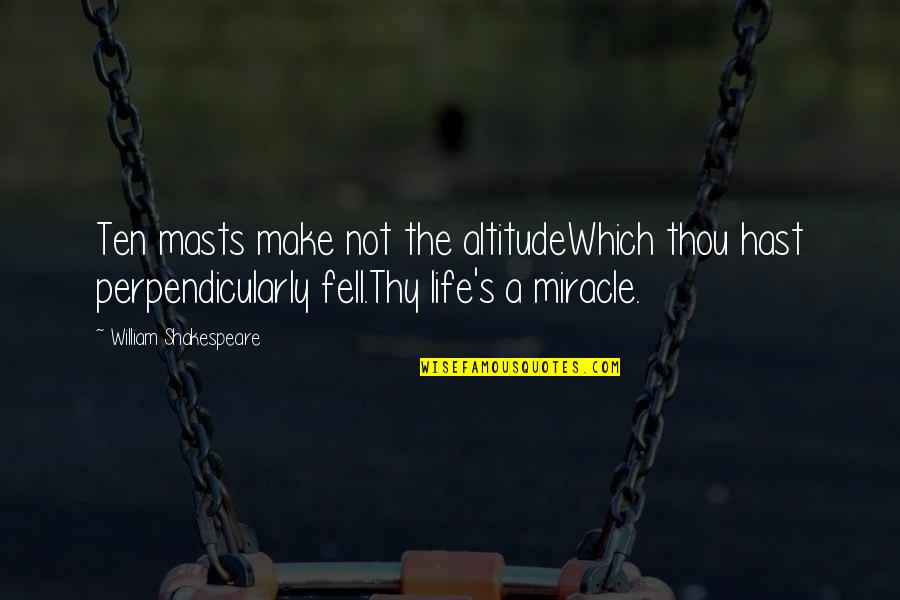 Ten's Quotes By William Shakespeare: Ten masts make not the altitudeWhich thou hast