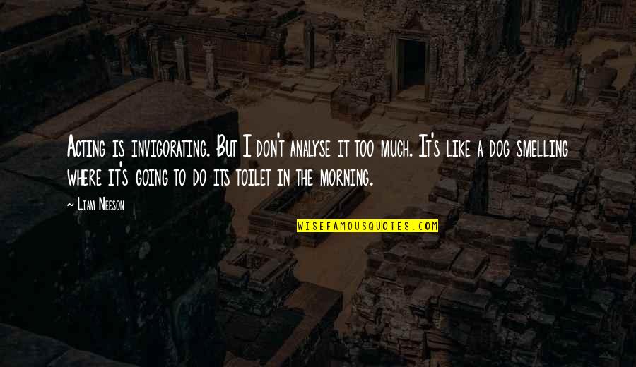 Tensan Song Quotes By Liam Neeson: Acting is invigorating. But I don't analyse it Tensan Song Quotes By Liam Neeson: Acting is invigorating. But I don't analyse it