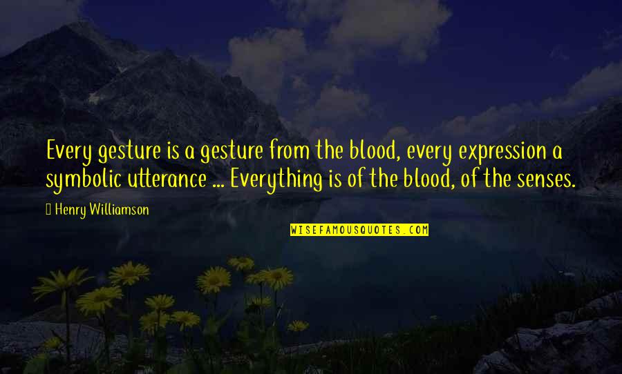 Tense Atmosphere Quotes By Henry Williamson: Every gesture is a gesture from the blood,