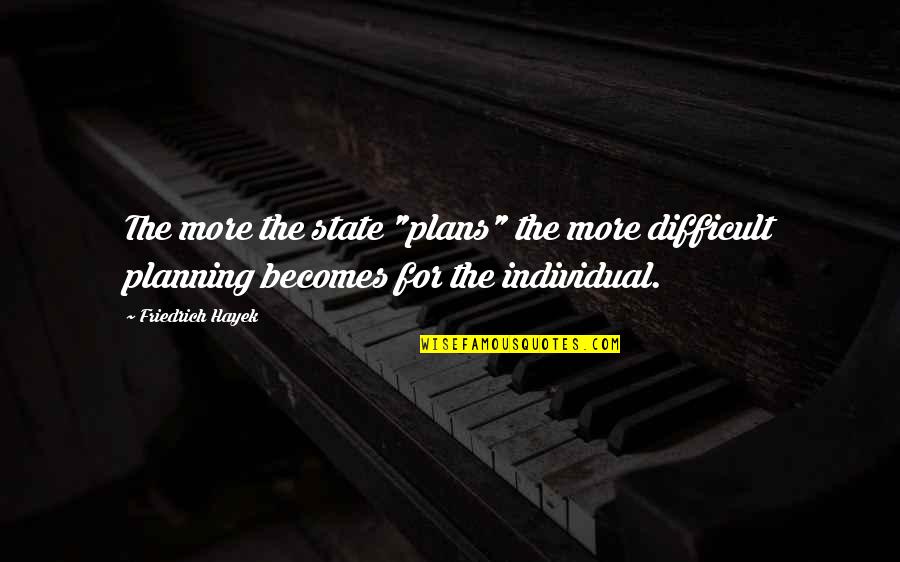 Tension In Exams Quotes By Friedrich Hayek: The more the state "plans" the more difficult Tension In Exams Quotes By Friedrich Hayek: The more the state "plans" the more difficult