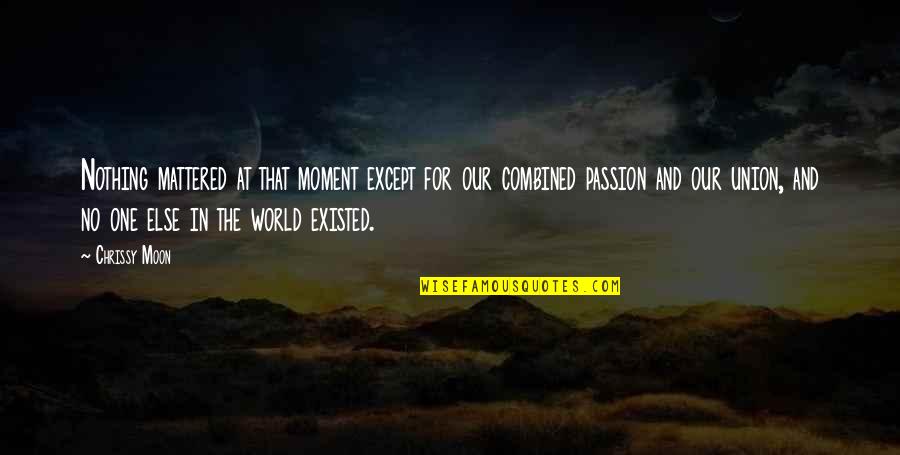 Tensos Definicion Quotes By Chrissy Moon: Nothing mattered at that moment except for our Tensos Definicion Quotes By Chrissy Moon: Nothing mattered at that moment except for our