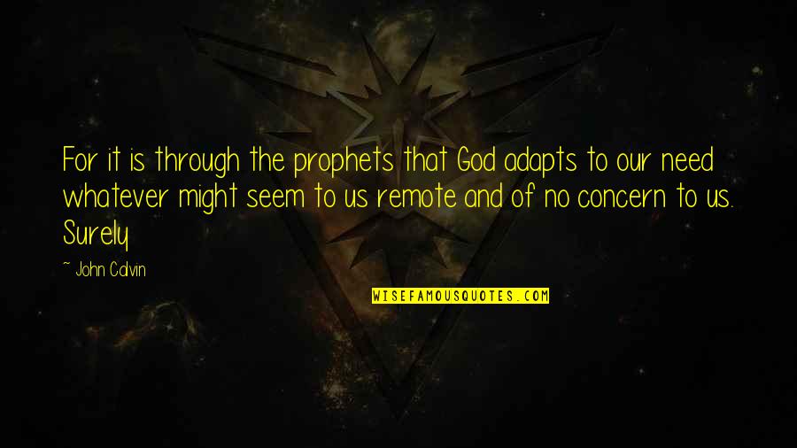 Tentaculata Quotes By John Calvin: For it is through the prophets that God