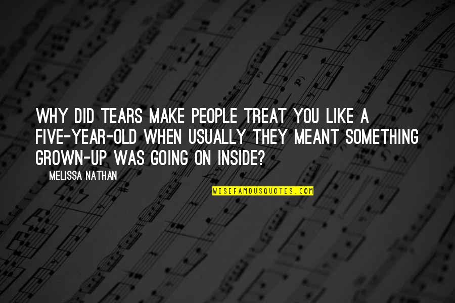 Tentanda Via Ad Quotes By Melissa Nathan: Why did tears make people treat you like