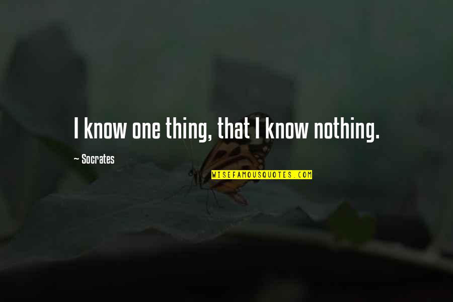 Tentang Dhia Quotes By Socrates: I know one thing, that I know nothing.