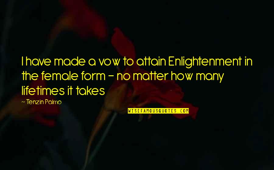 Tenzin Quotes By Tenzin Palmo: I have made a vow to attain Enlightenment