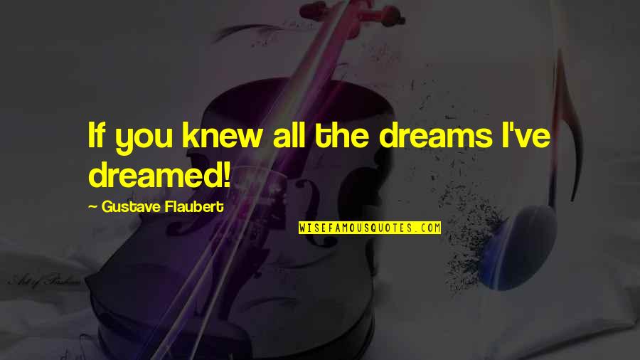 Tenzo Racing Quotes By Gustave Flaubert: If you knew all the dreams I've dreamed!