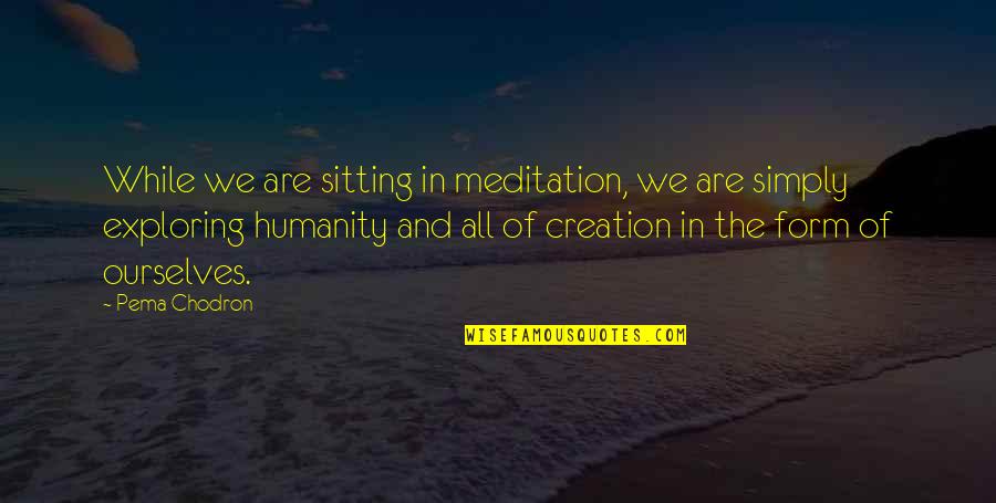 Teodoro Kalaw Quotes By Pema Chodron: While we are sitting in meditation, we are
