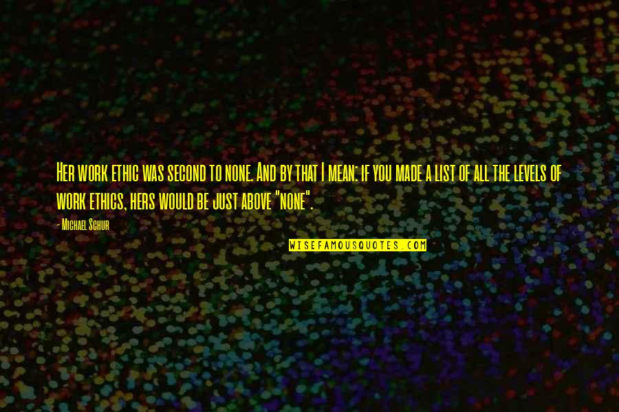 Teodoro Reyes Quotes By Michael Schur: Her work ethic was second to none. And Teodoro Reyes Quotes By Michael Schur: Her work ethic was second to none. And
