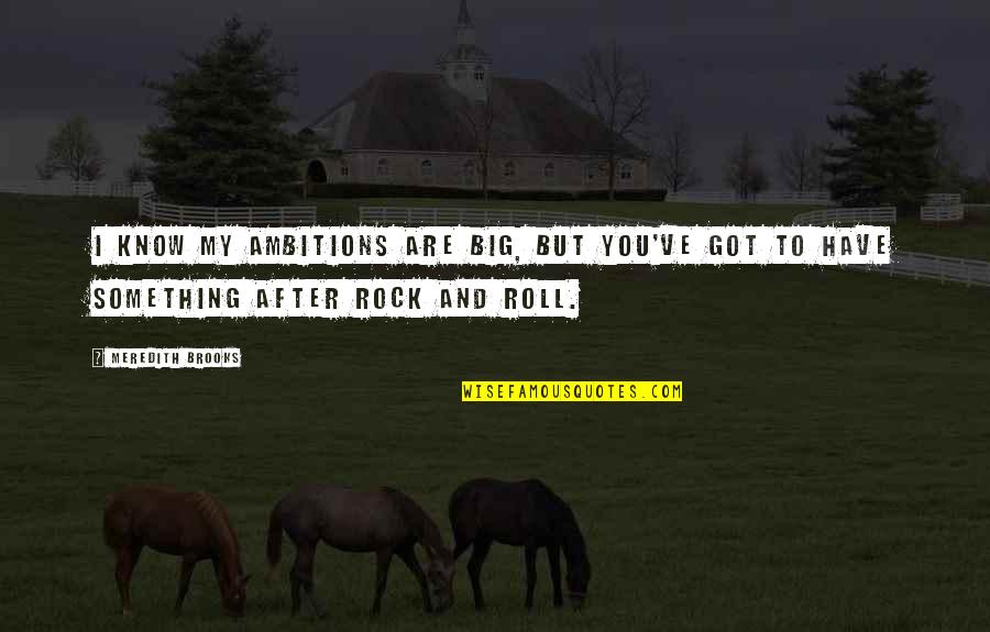 Teodoru Coriolan Quotes By Meredith Brooks: I know my ambitions are big, but you've Teodoru Coriolan Quotes By Meredith Brooks: I know my ambitions are big, but you've