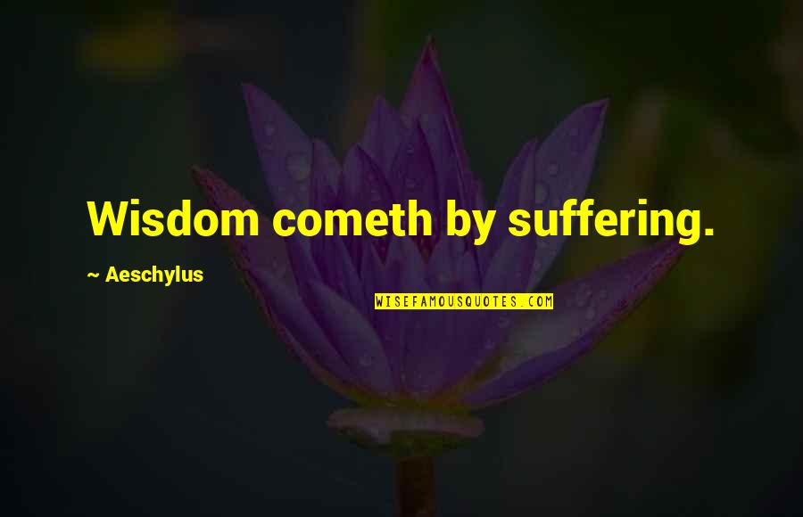 Teohua Sanchez Quotes By Aeschylus: Wisdom cometh by suffering.