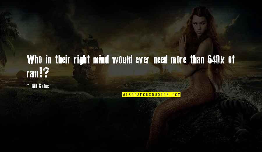 Tepsik Quotes By Bill Gates: Who in their right mind would ever need