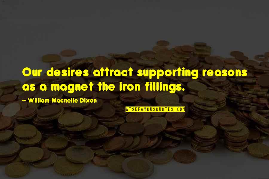 Terah In The Bible Quotes By William Macneile Dixon: Our desires attract supporting reasons as a magnet
