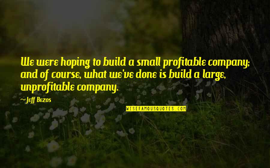 Terayon Quotes By Jeff Bezos: We were hoping to build a small profitable