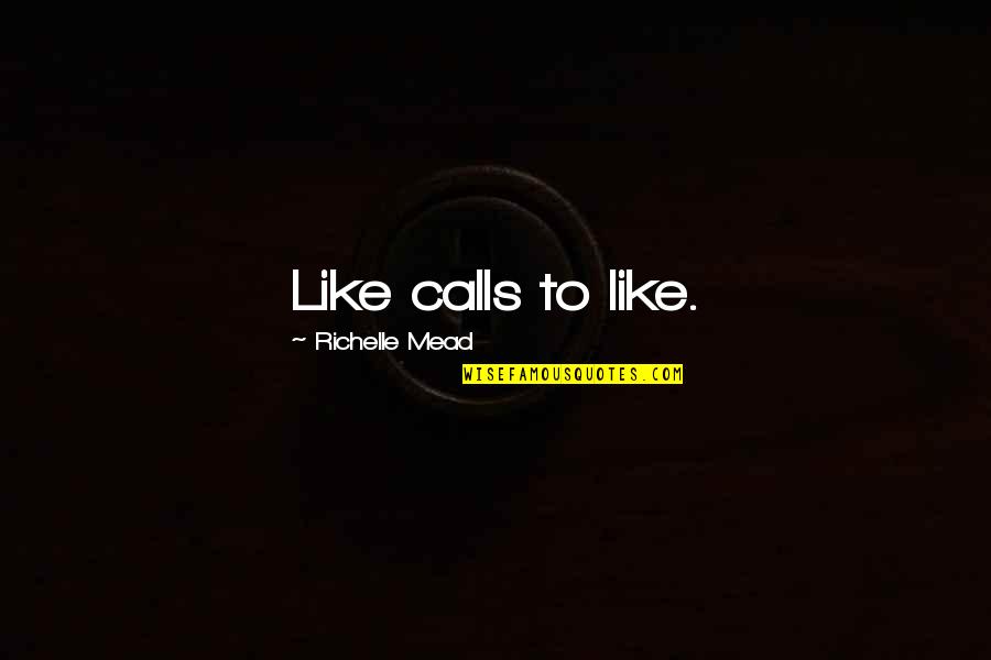 Terciopelo In English Quotes By Richelle Mead: Like calls to like.