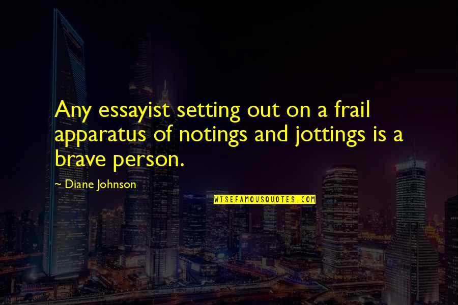 Tere Ishq Me Quotes By Diane Johnson: Any essayist setting out on a frail apparatus Tere Ishq Me Quotes By Diane Johnson: Any essayist setting out on a frail apparatus