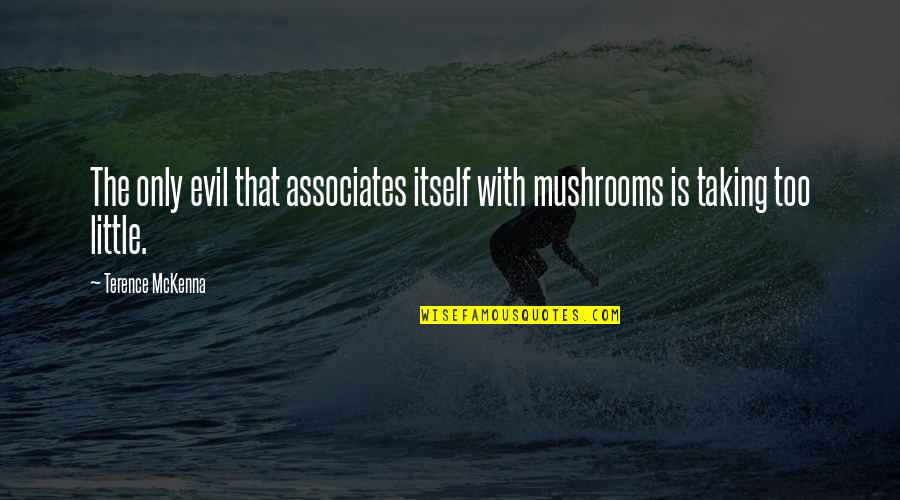 Terence Mckenna Mushrooms Quotes By Terence McKenna: The only evil that associates itself with mushrooms