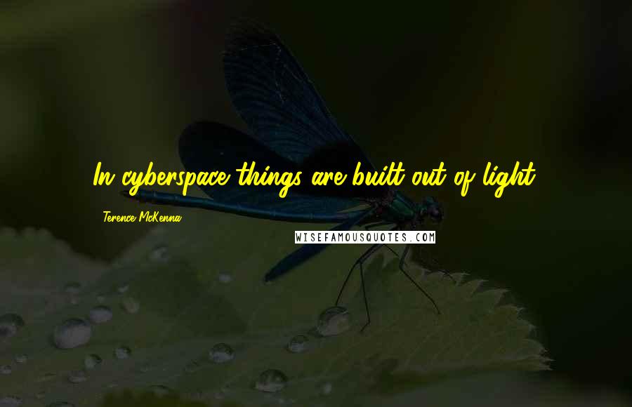 Terence McKenna quotes: In cyberspace things are built out of light.