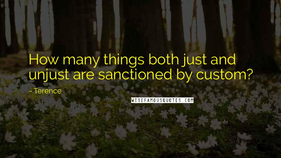 Terence quotes: How many things both just and unjust are sanctioned by custom?