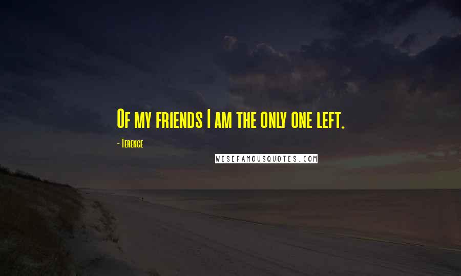 Terence quotes: Of my friends I am the only one left.