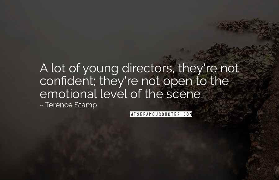 Terence Stamp quotes: A lot of young directors, they're not confident; they're not open to the emotional level of the scene.