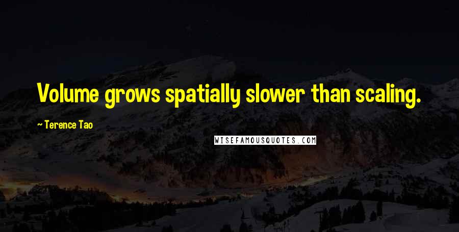 Terence Tao quotes: Volume grows spatially slower than scaling. Terence Tao quotes: Volume grows spatially slower than scaling.
