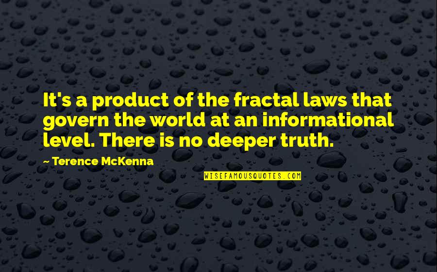 Terence's Quotes By Terence McKenna: It's a product of the fractal laws that
