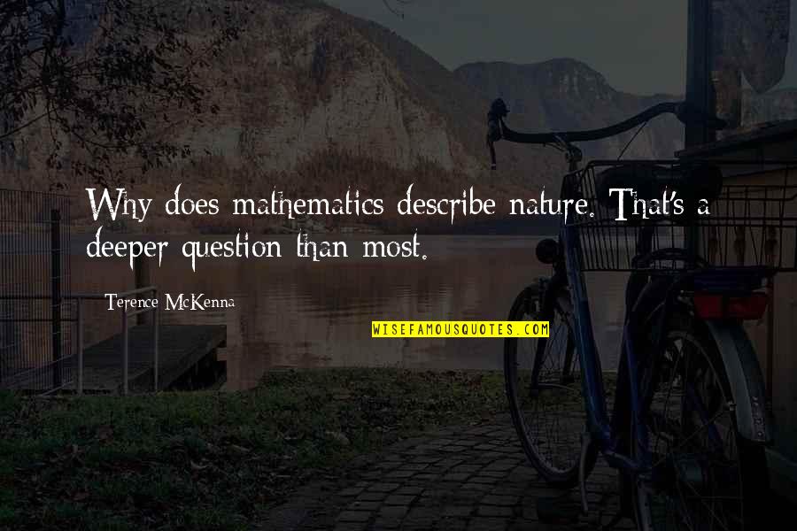 Terence's Quotes By Terence McKenna: Why does mathematics describe nature. That's a deeper