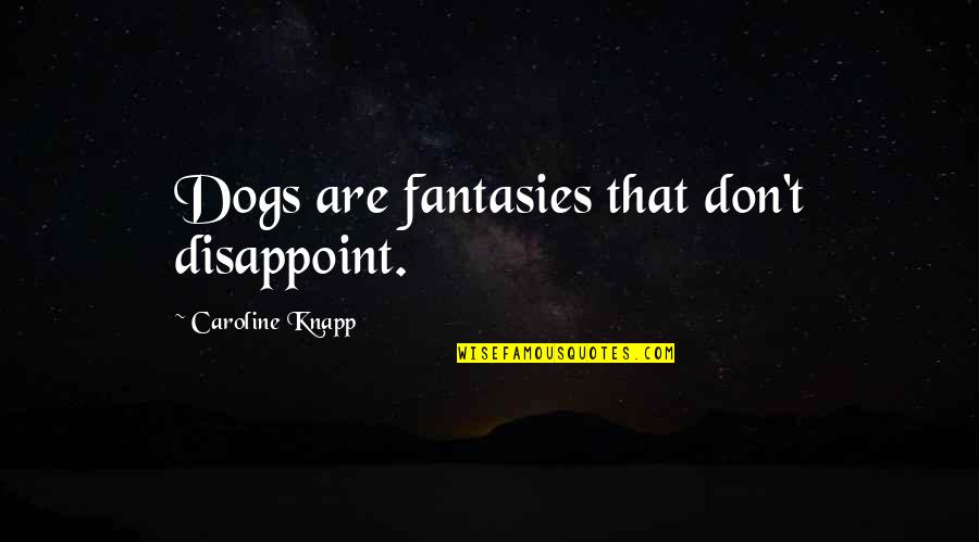 Teretha Wilson Quotes By Caroline Knapp: Dogs are fantasies that don't disappoint. Teretha Wilson Quotes By Caroline Knapp: Dogs are fantasies that don't disappoint.