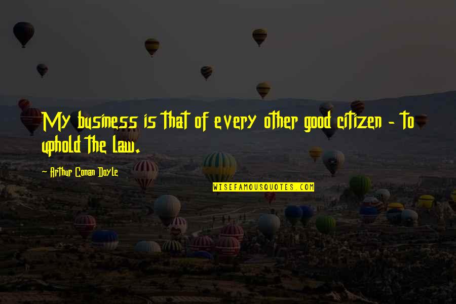Terezie Novakova Quotes By Arthur Conan Doyle: My business is that of every other good