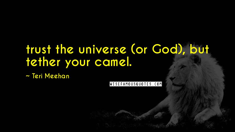 Teri Meehan quotes: trust the universe (or God), but tether your camel.