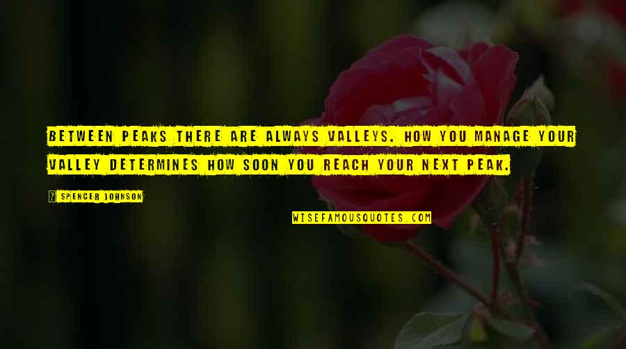 Terilyn Scott Winful Md Quotes By Spencer Johnson: Between Peaks There Are Always Valleys. How You