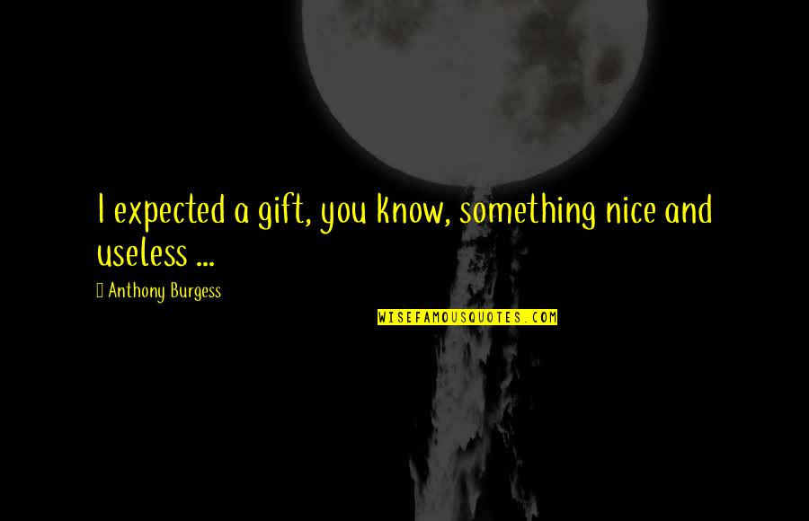 Terlander Quotes By Anthony Burgess: I expected a gift, you know, something nice