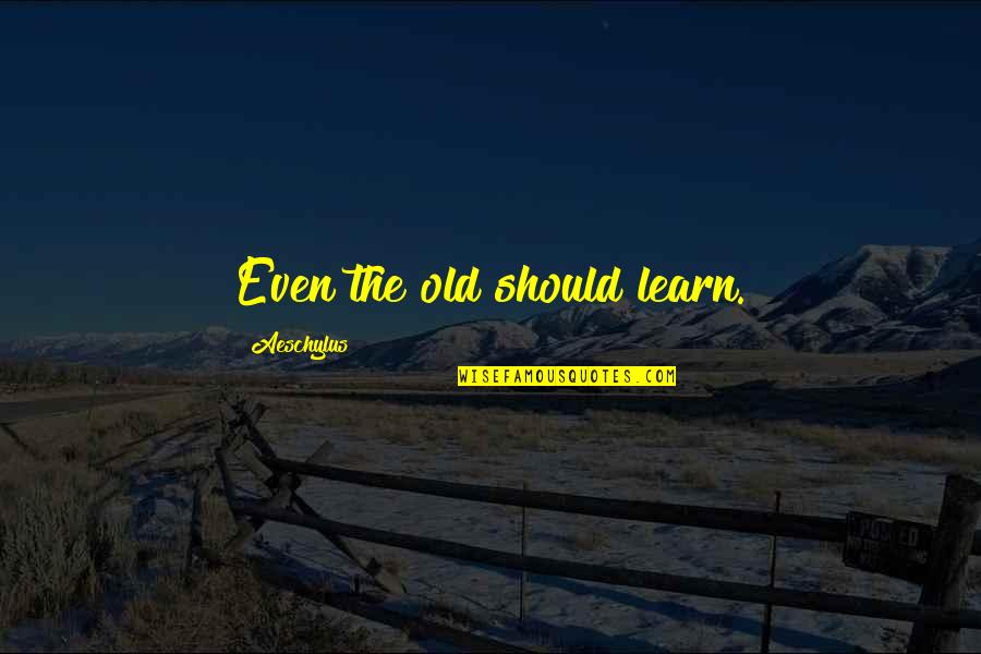 Terlando Quotes By Aeschylus: Even the old should learn.