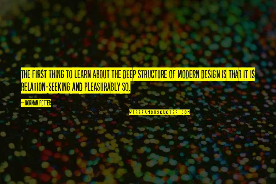 Terlantar Quotes By Norman Potter: The first thing to learn about the deep Terlantar Quotes By Norman Potter: The first thing to learn about the deep