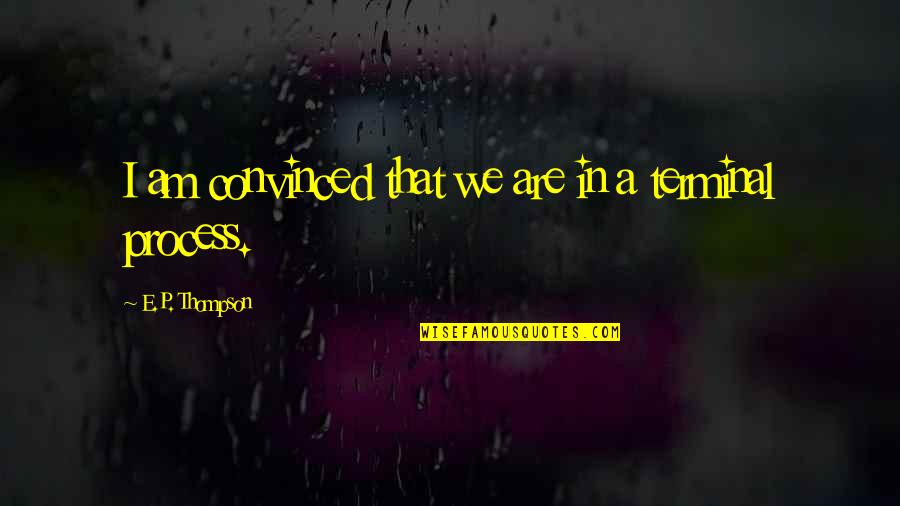 Terminal Quotes By E.P. Thompson: I am convinced that we are in a