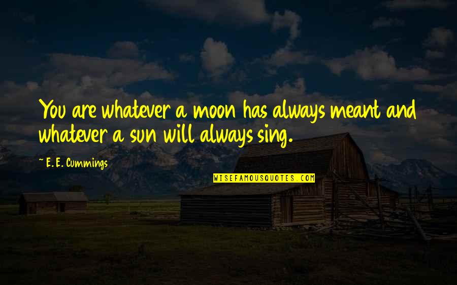 Termines Pipe Quotes By E. E. Cummings: You are whatever a moon has always meant