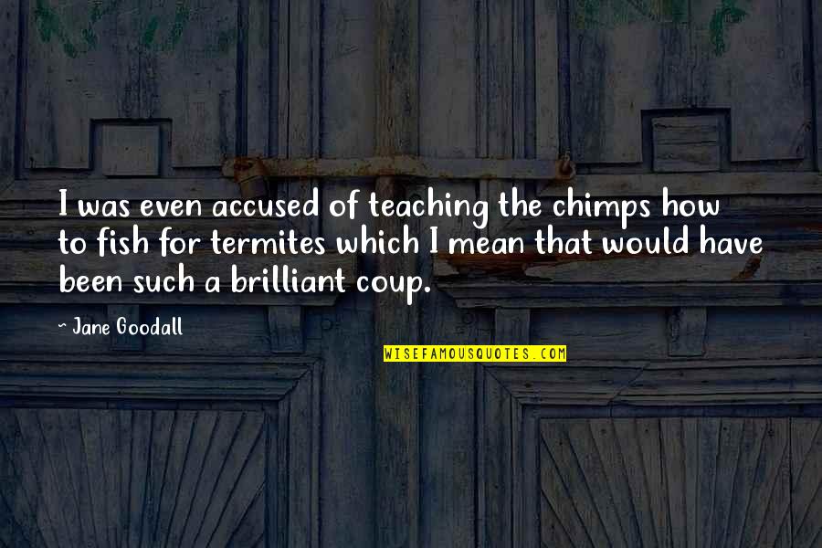 Termites Quotes By Jane Goodall: I was even accused of teaching the chimps